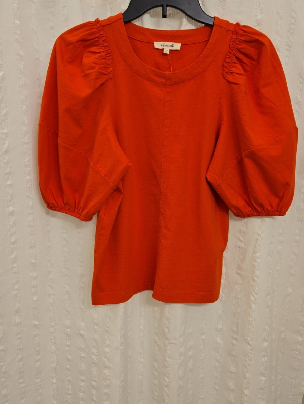 Madewell Bright Orange Puff Sleeve Tee